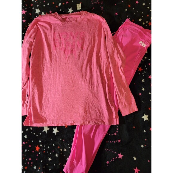 VS PINK OUTFIT JOGGERS CAMPUS TEE ATOMIC PINK set - Picture 2 of 11
